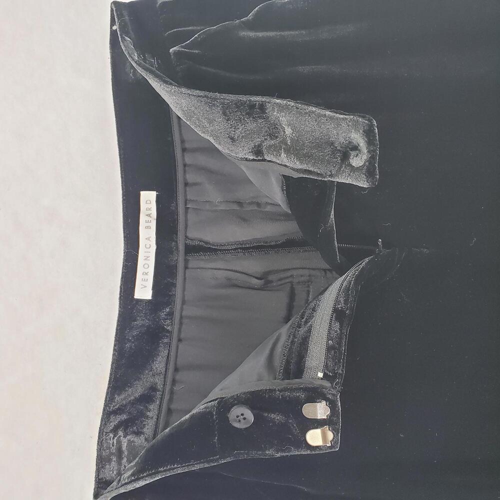 🪲 RARE Veronica Beard Ramsey Wide-leg High-waist Velvet Tux Pants, Black - Picture 12 of 15